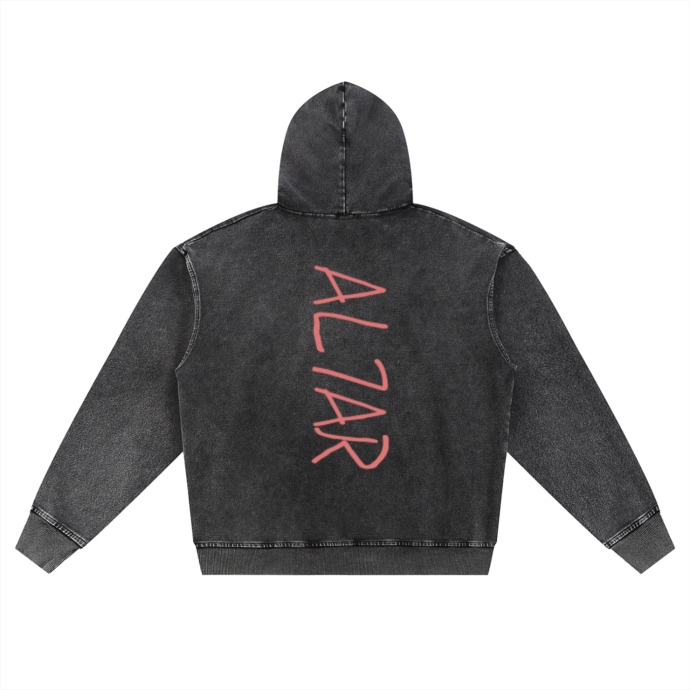 Snow Wash Oversized Zip-Up Hoodie