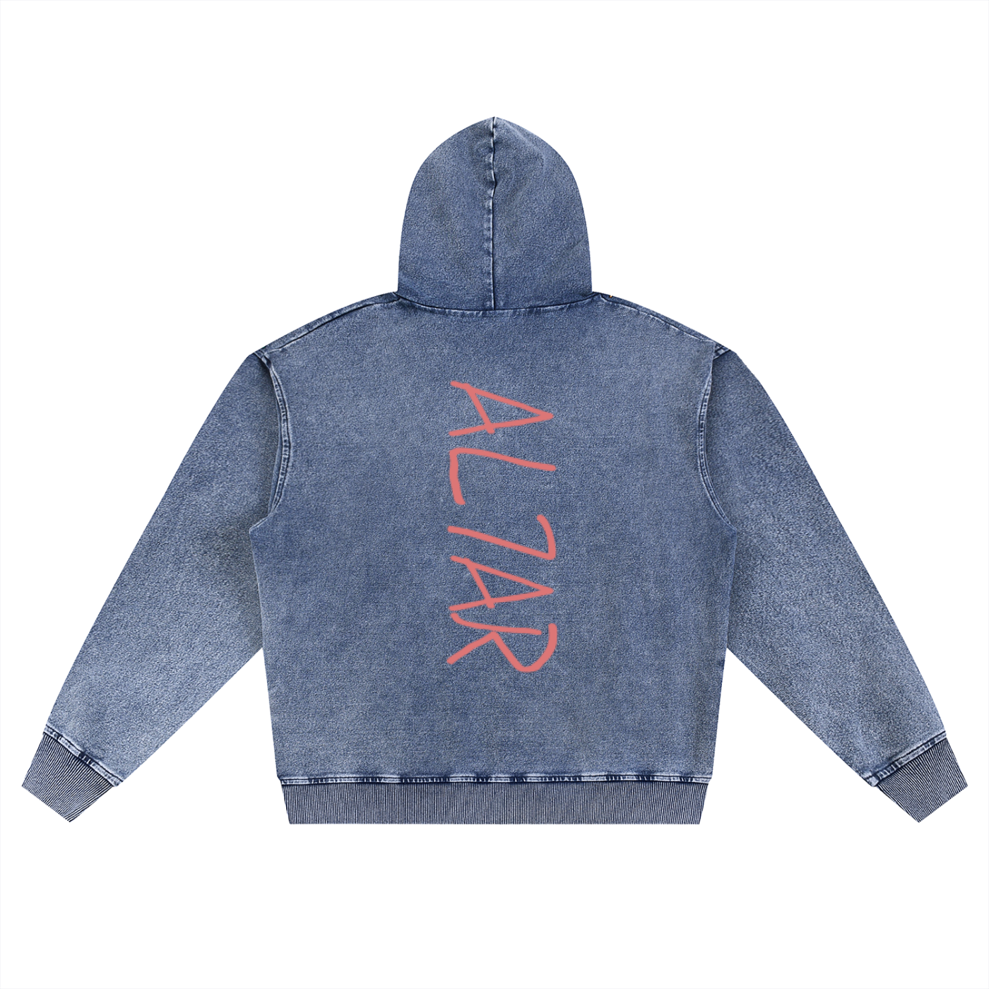 Snow Wash Oversized Zip-Up Hoodie