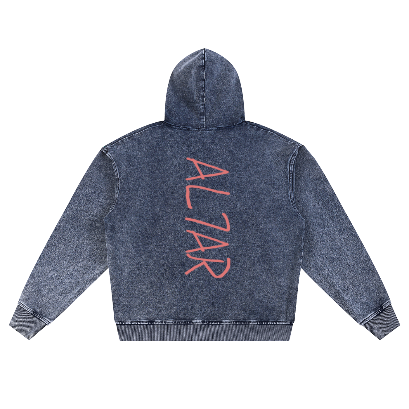 Snow Wash Oversized Zip-Up Hoodie