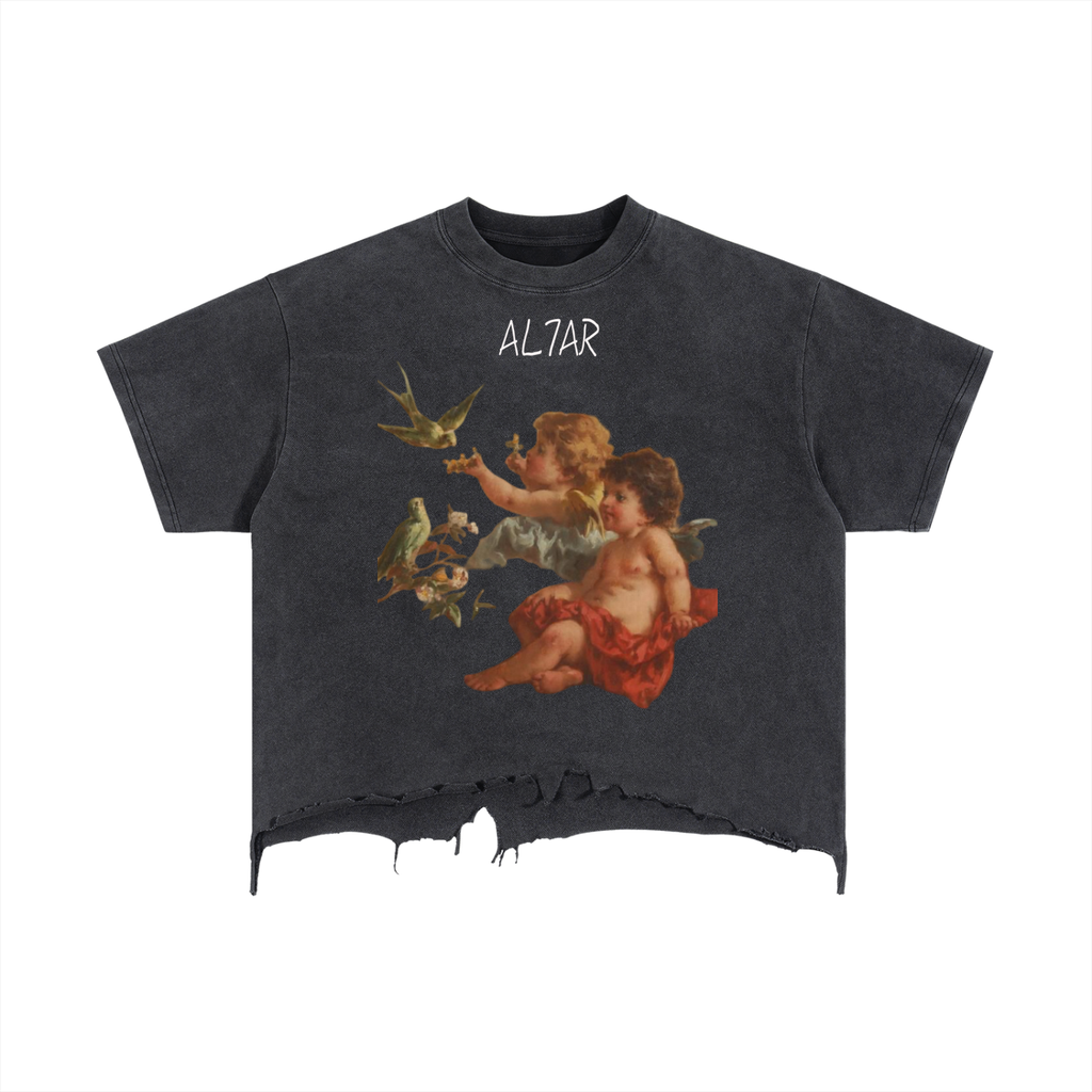 Heavenly Innocence Distressed Hem T-Shirt